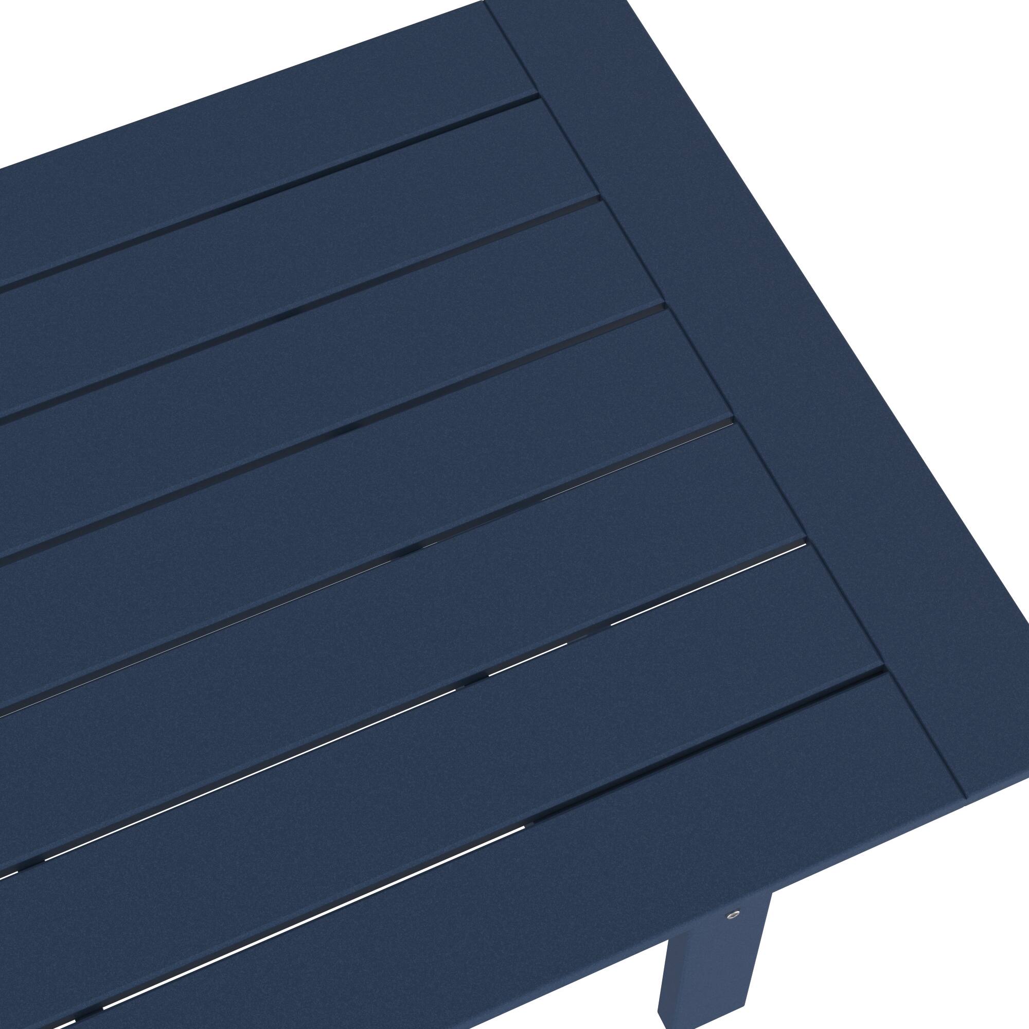 Alt View 8. Famapy - HDPE Outdoor Dining Table with Umbrella Hole & Cap-Solid Panel Patio Table for 8 People Weatherproof & Low Maintenance - Navy blue.