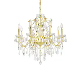 Elegant Lighting - St. Francis 8 light Chandelier Clear Royal Cut Crystal - Gold