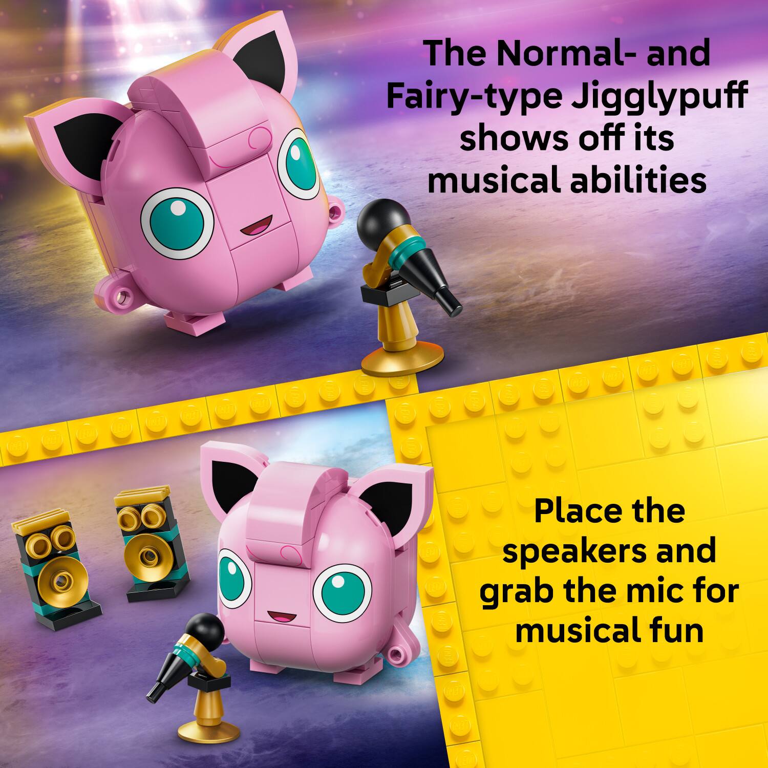 The Normal- and Fairy-type Jigglypuff shows off its musical abilities

Place the speakers and grab the mic for musical fun