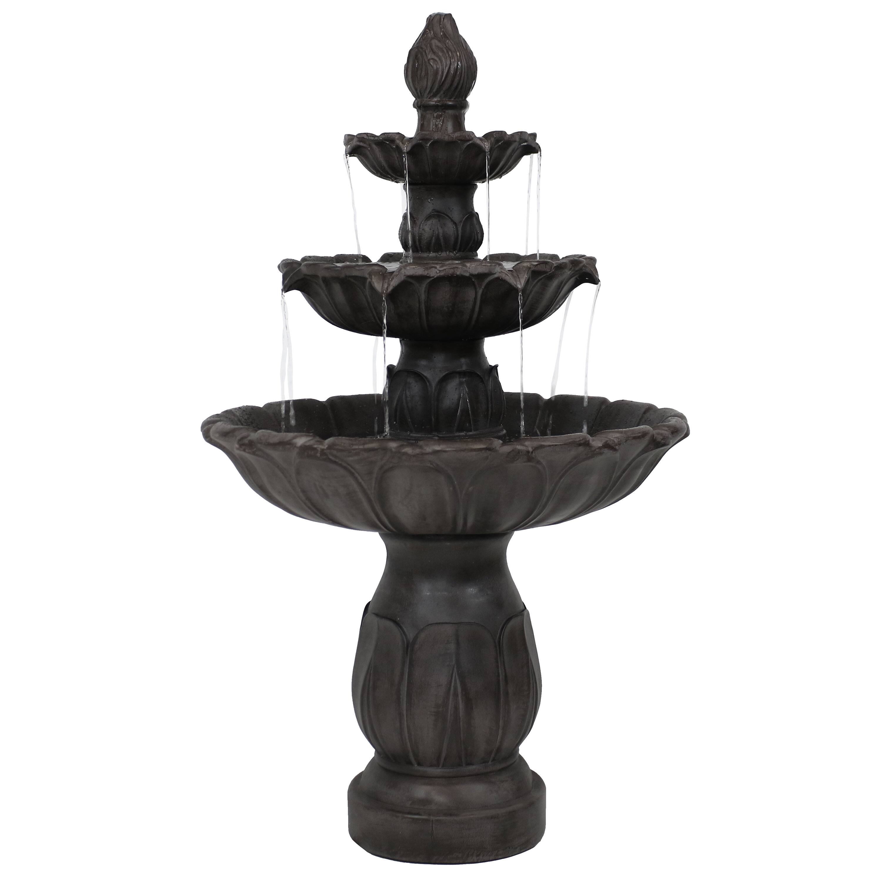 Sunnydaze - Classic Tulip Polystone Outdoor 3-Tier Fountain - Dark Brown price history on PriceWatchPro