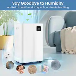 LUCKY ONE - 54 Pints Freestanding Dehumidifier for 4500 Sq. Ft with 3 Modes & CSA/DOE Certified - White
