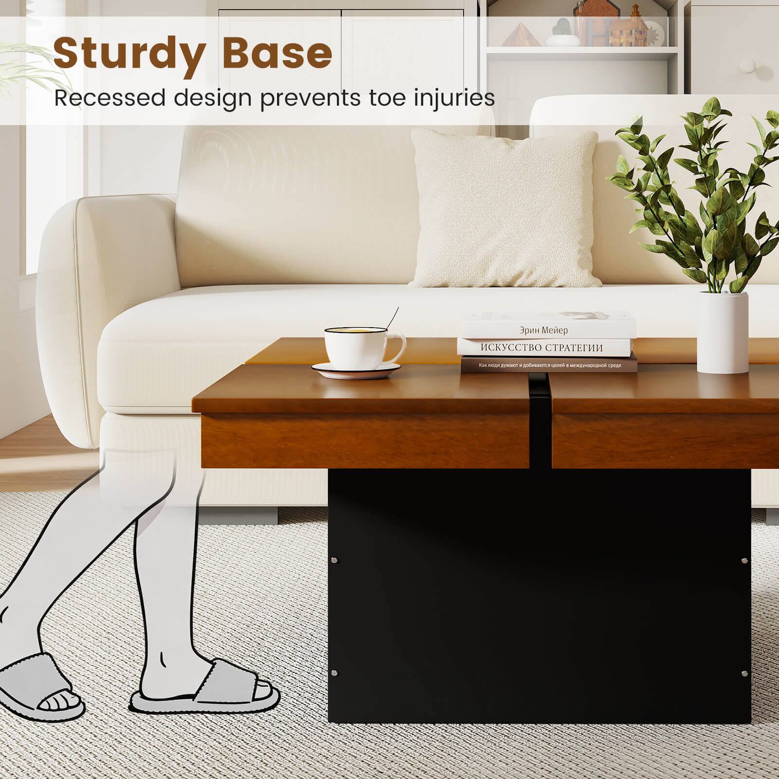 Sturdy Base  
Recessed design prevents toe injuries