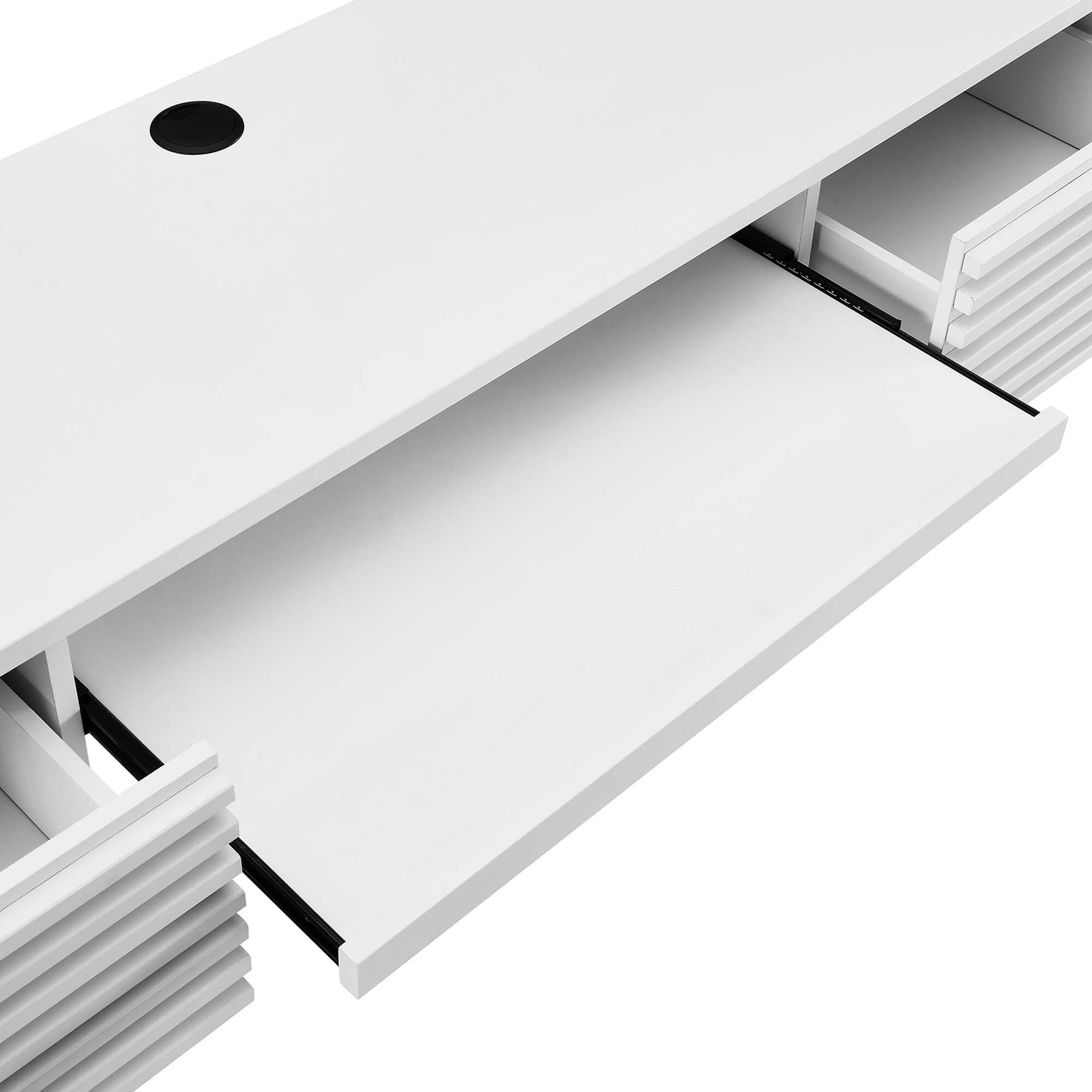 Alt View 5. Modway - Render Wall Mount Wood Office Desk by Modway - White.