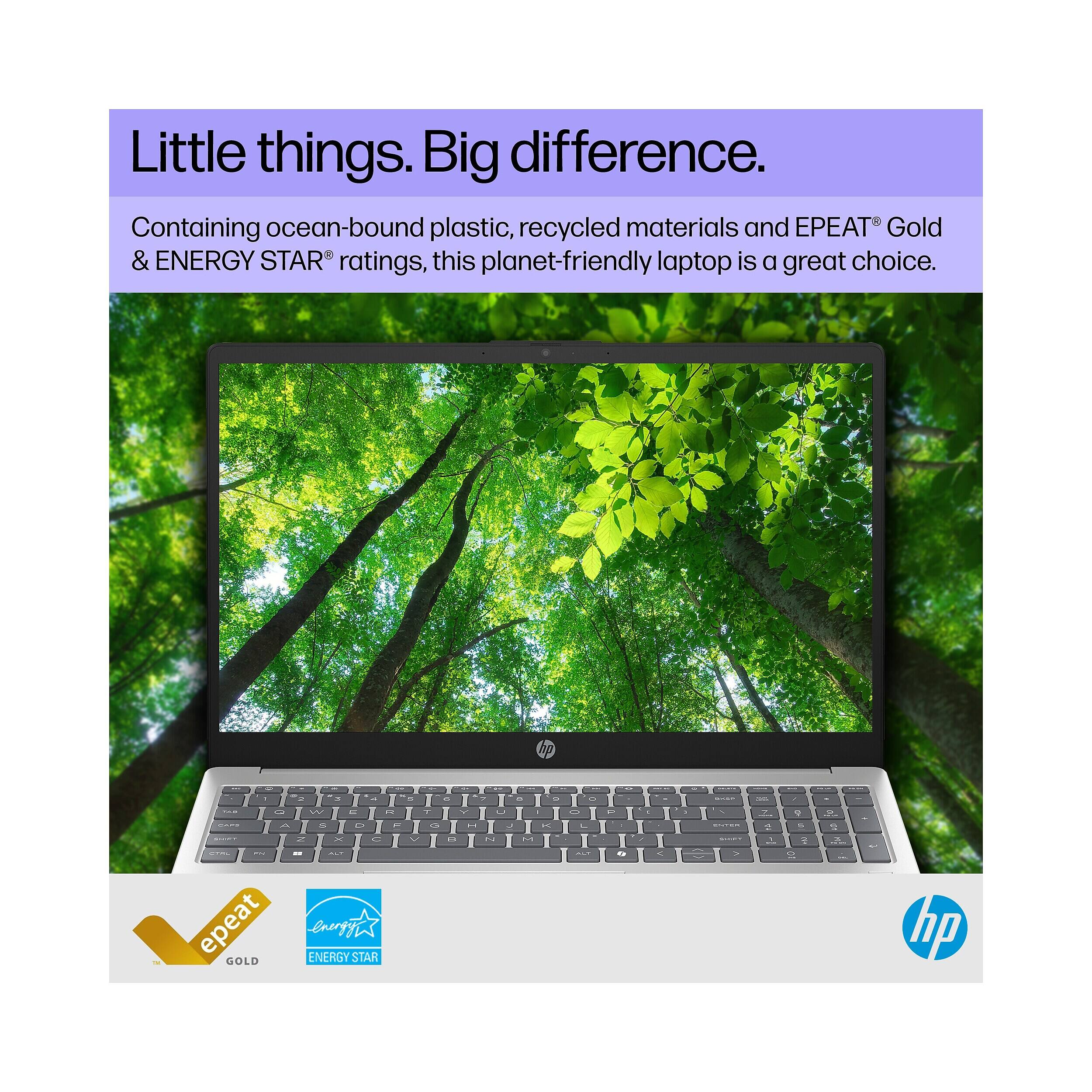 Little things. Big difference.  
Containing ocean-bound plastic, recycled materials and EPEAT Gold & ENERGY STAR ratings, this planet-friendly laptop is a great choice.