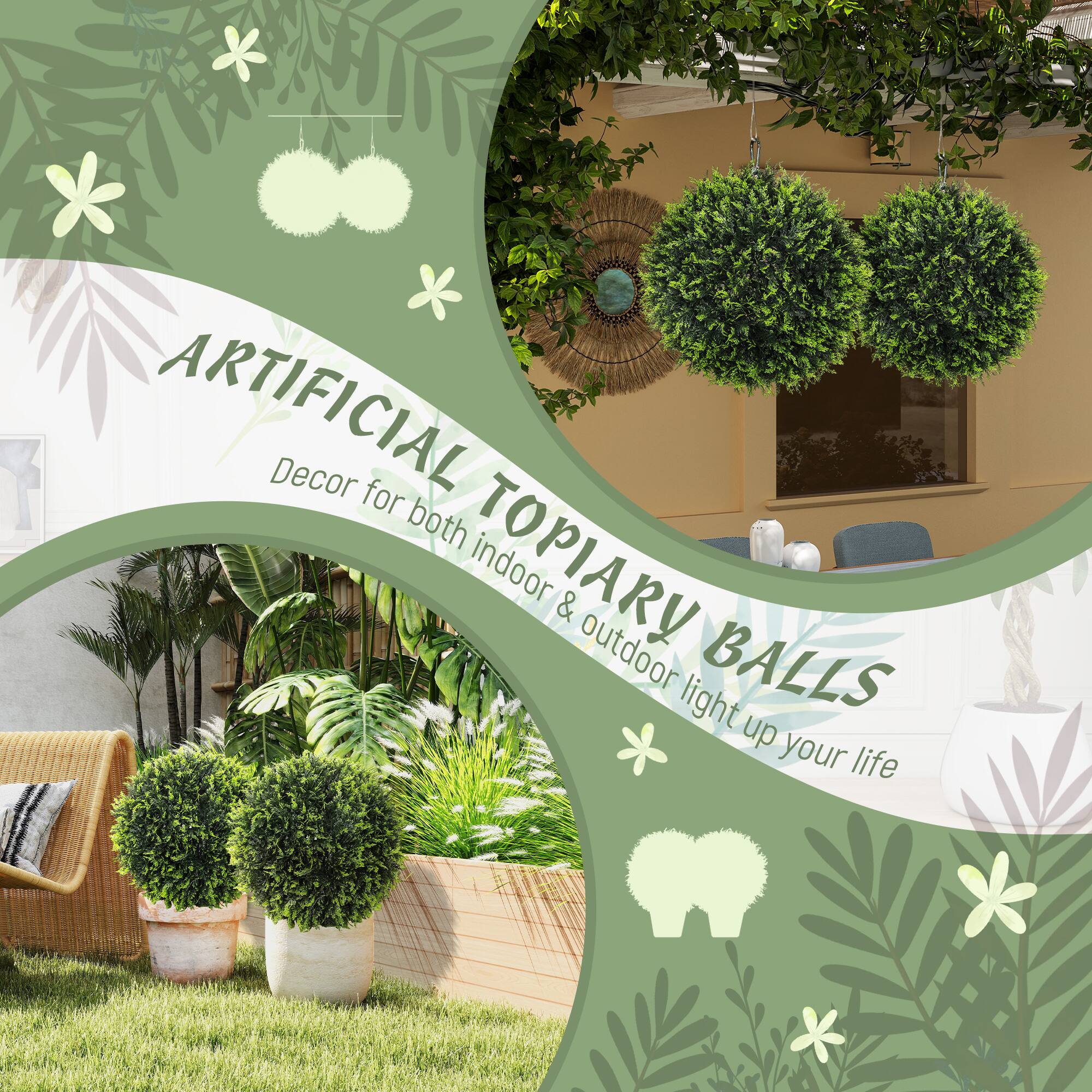 ARTIFICIAL TOPIARY BALLS Decor for both indoor & outdoor light up your life