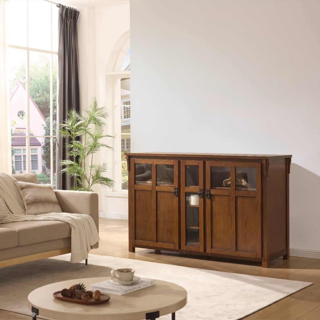 Back. Touchstone Home Products - The Bungalow by Touchstone - Smart Motorized TV Lift Cabinet for Flat Screen TVs up to 65 Inches - Mission Chestnut.