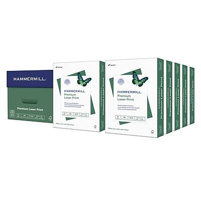 Hammermill - Premium 8.5" x 11" Laser Paper, 24 lbs., 98 Brightness, 5000 Sheets/Carton (104604) - White