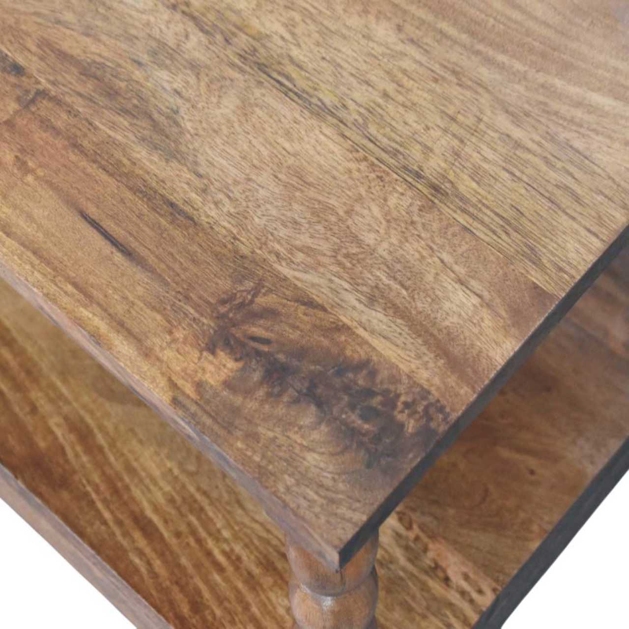 Alt View 1. Artisan Furniture - Spindle Coffee Table with Open Shelf, Brown - Brown.