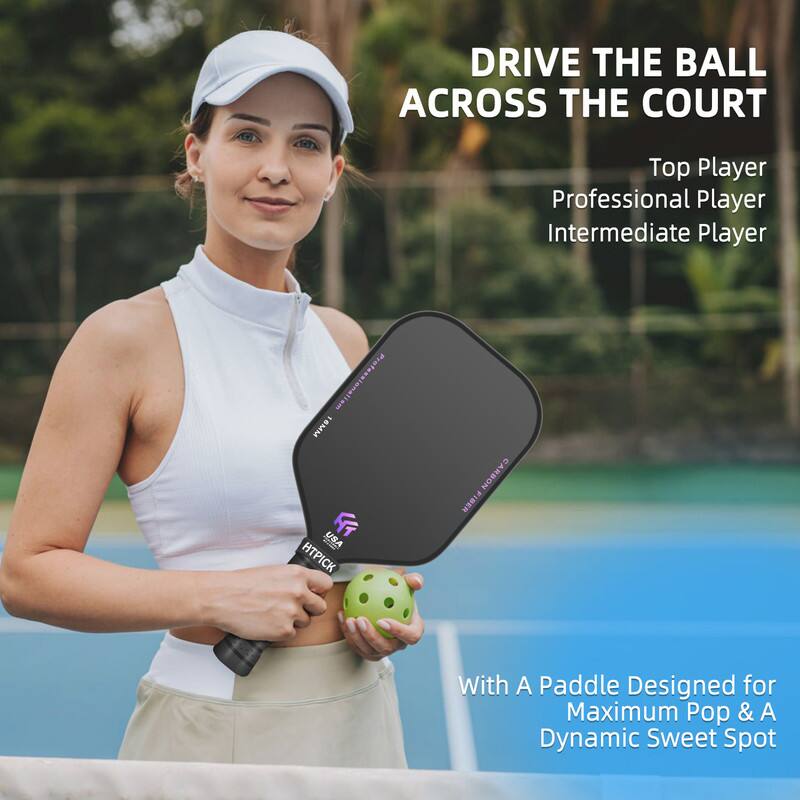 DRIVE THE BALL ACROSS THE COURT

Top Player  
Professional Player  
Intermediate Player  

With A Paddle Designed for Maximum Pop & A Dynamic Sweet Spot  

16MM USA  
HTPICK  
CARBON FIBER