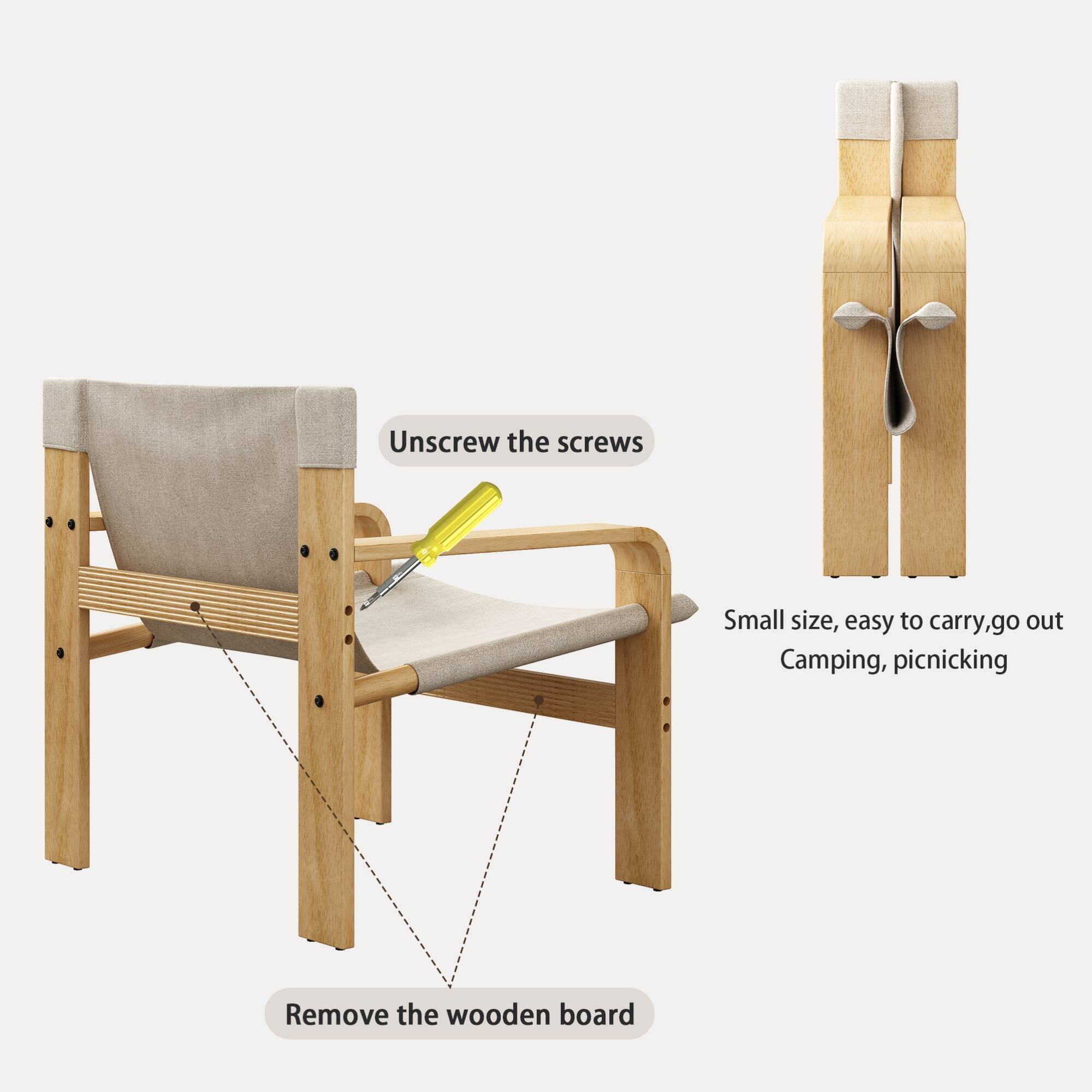 Unscrew the screws  
Small size, easy to carry, go out Camping, picnicking  
Remove the wooden board