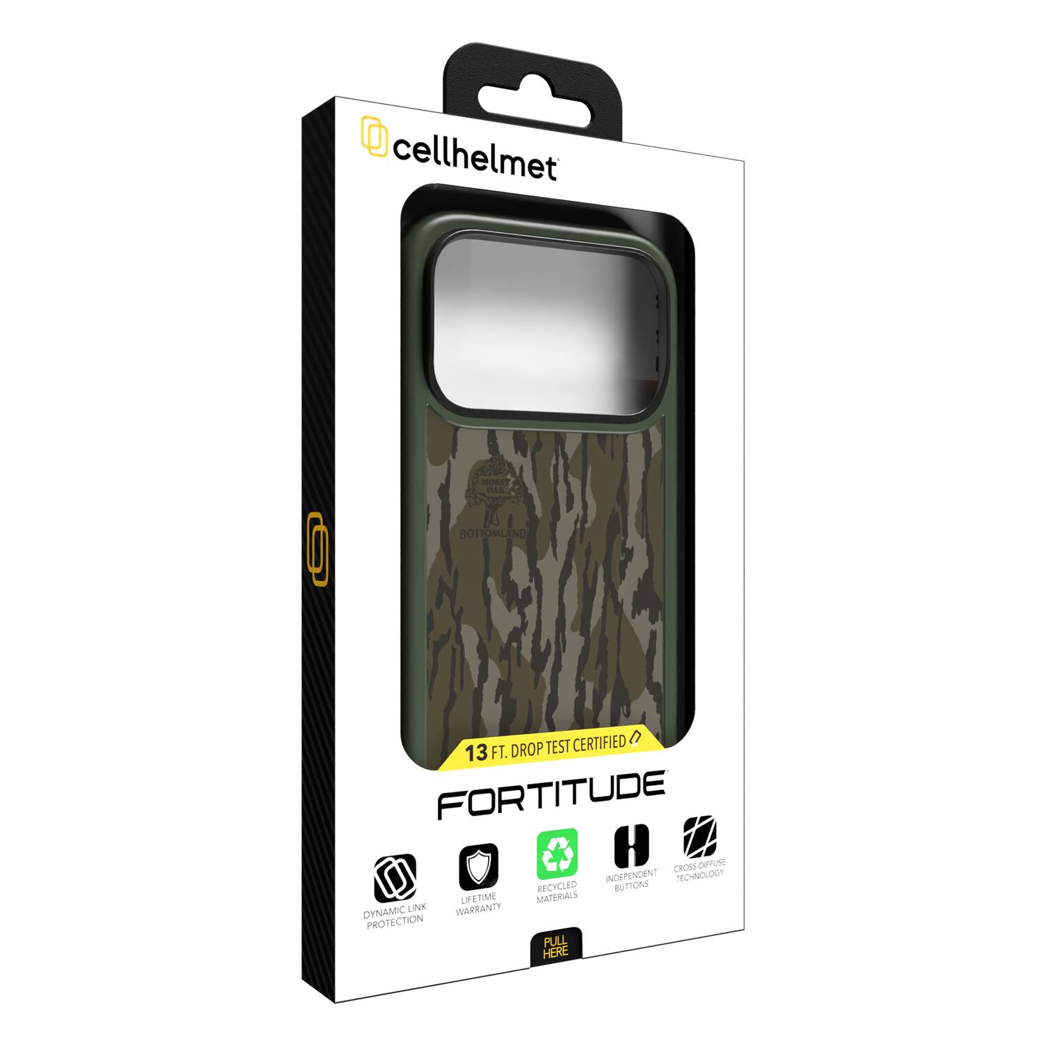 cellhelmet  
0 MOSET DAR BOTTOMLAND DROP TEST CERTIFIED 13 FT.  
FORTITUDE  
H CKONS-DHPUSE INDEPENDENT TECHNOLOGY RECYCLED BUTTONS LIFETIVE MATERIALS DYNAMIC LNK WARRANTY PROTECTION  
PULL HERE
