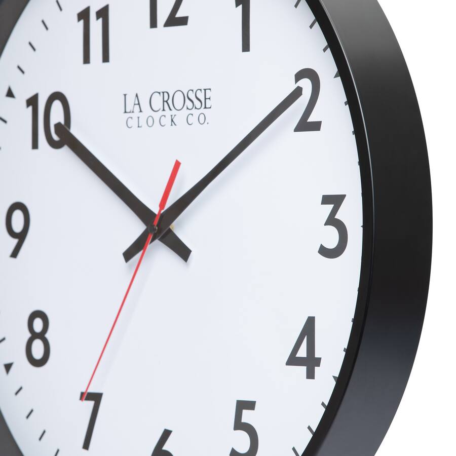 19 Clock La Crosse Clock Co. 19 Inch Commercial Silent Quartz Analog Wall Clock ...