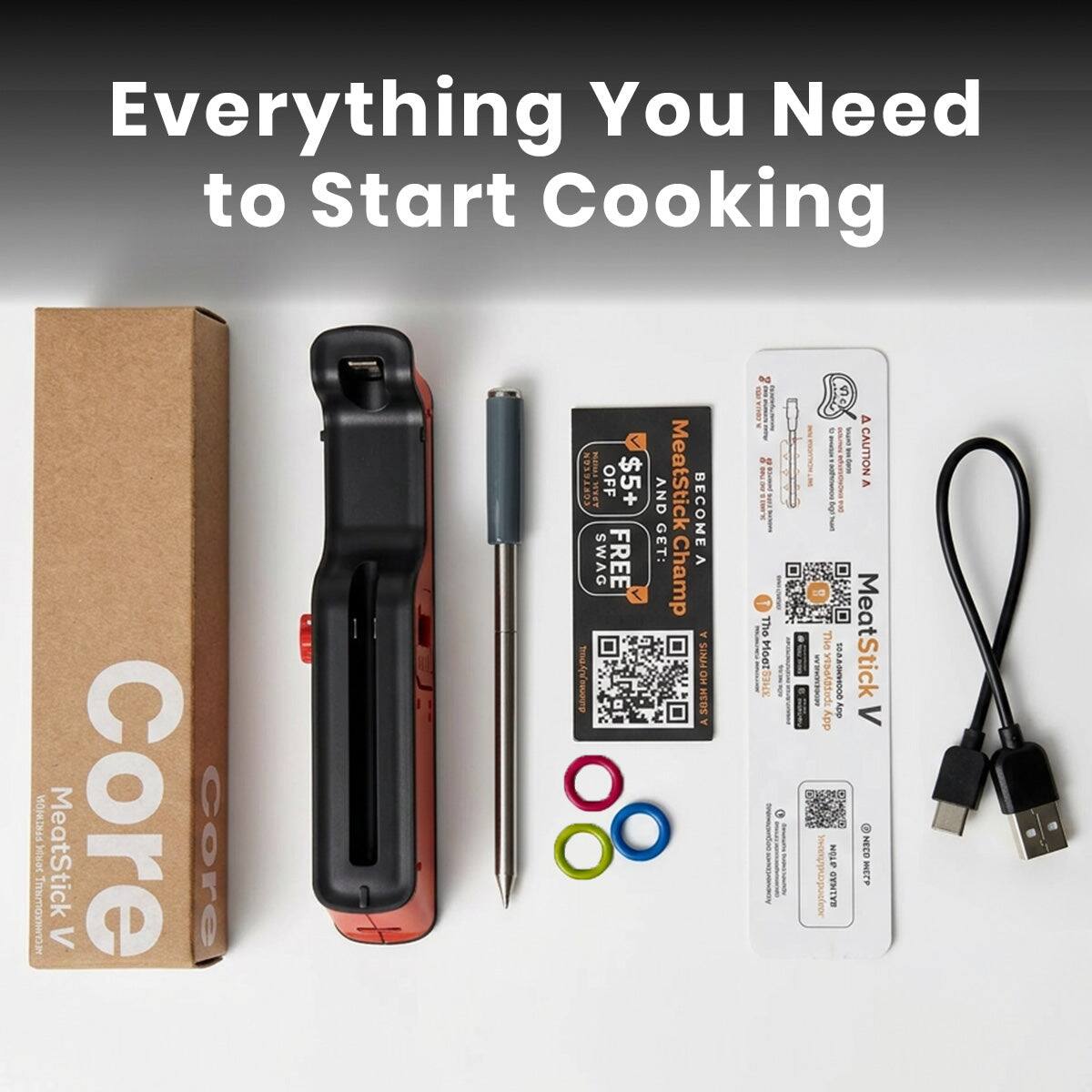 Everything You Need to Start Cooking

MeatStick

Core Core CORTEIEN BARL TRID OFF $5+ SWAG FREE

MeatStick BECOME GET: V Champ A HOHNIS A HD AS63M N PILL

CAUTION

www.visalated

The GOOMMETES MeatStick

Ape