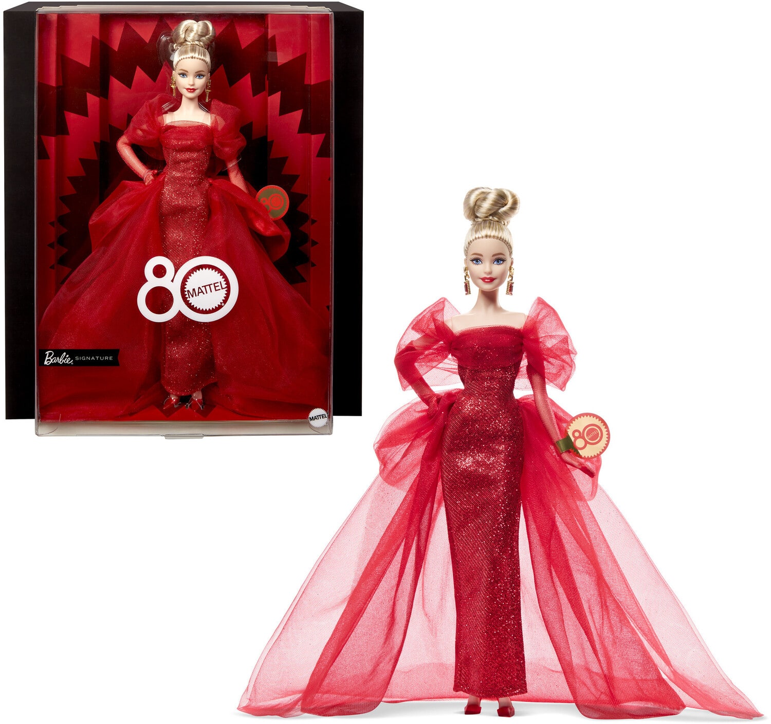 Collectible - Barbie Signature Mattel 80th Anniversary Doll Blonde - COLLECTABLES - Multicolor