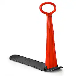 Costway - Folding Snow Scooter W/Grip Handle Portable Snow Sled for Kids Teenagers - Black + Red