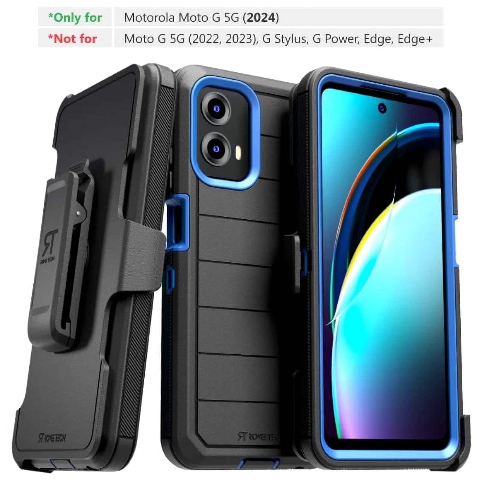 RomeTech - Defender Case for Motorola G 5G (2024) - Black / Blue