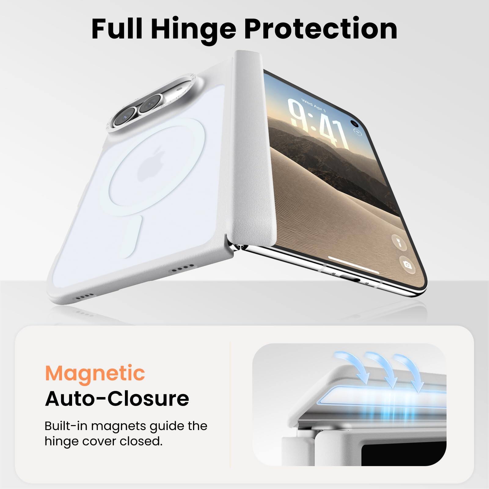 Full Hinge Protection

Magnetic Auto-Closure
Built-in magnets guide the hinge cover closed.