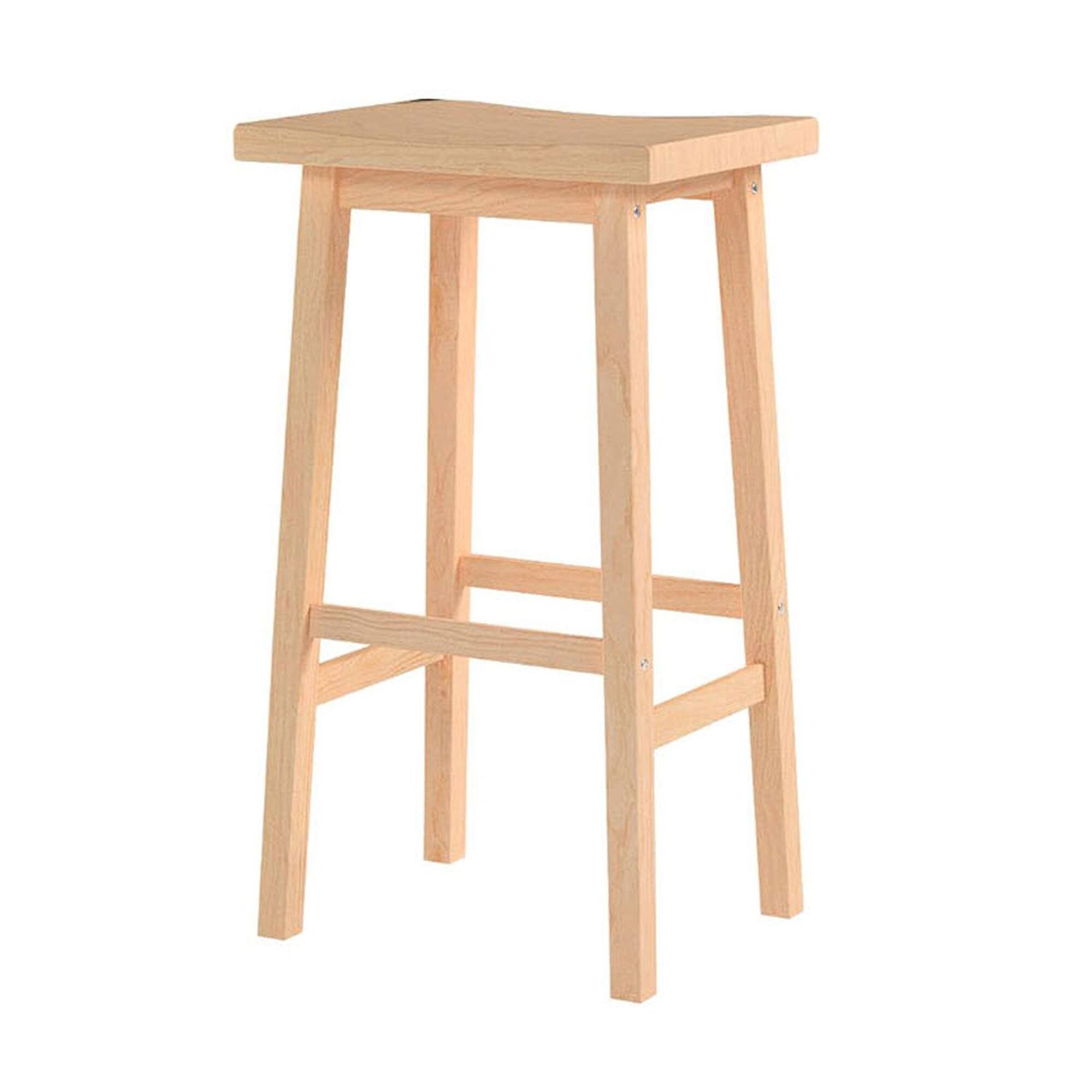 Alt View 2. PJ Wood - PJ Wood Classic 24 Inch Saddle Seat Kitchen Bar Counter Stool, Natural (3 Pack) - Natural.
