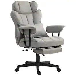 Platinum-Level - Big and Tall Ergonomic Office Chair with Massage and Heat - Gray