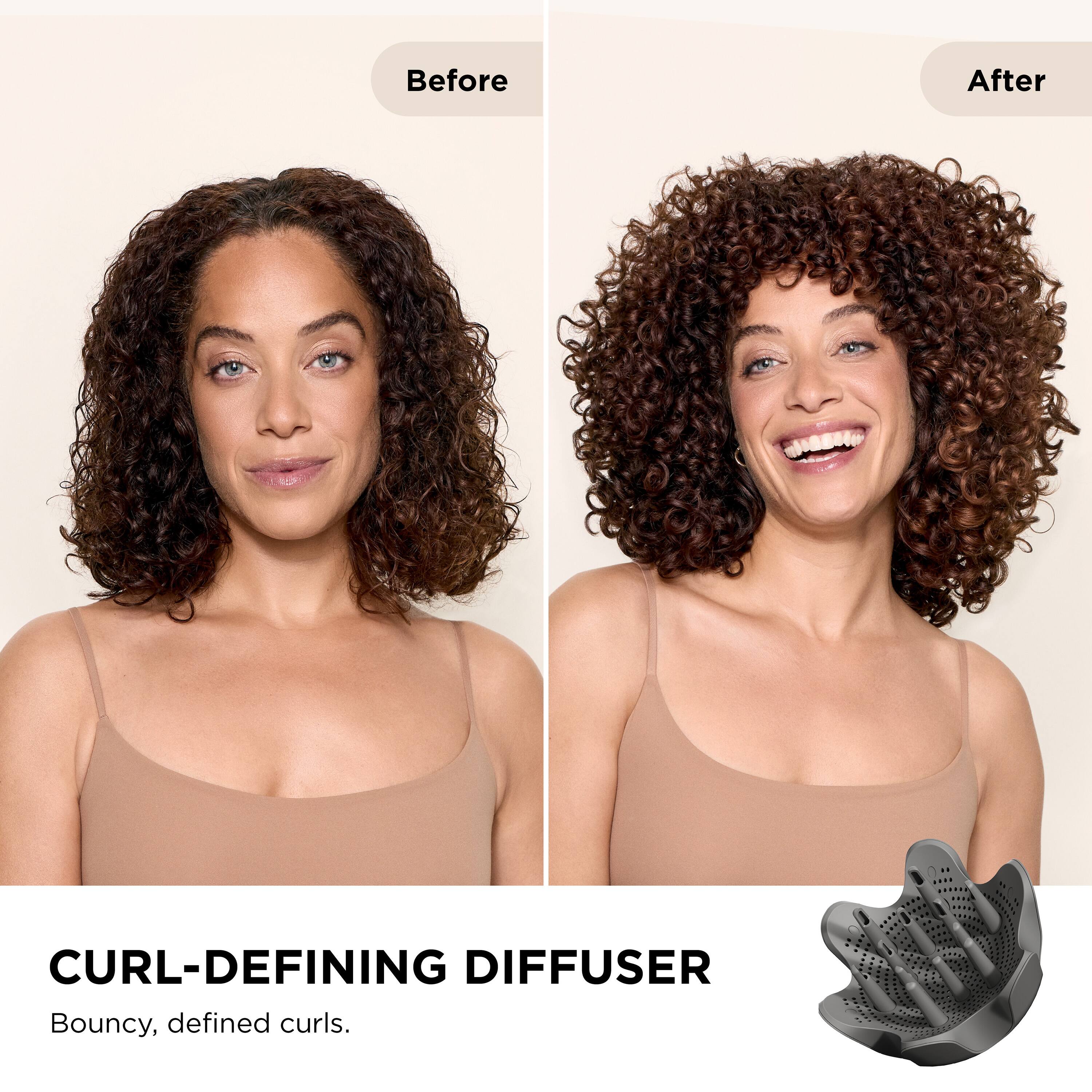 Before After  
CURL-DEFINING DIFFUSER  
Bouncy, defined curls.