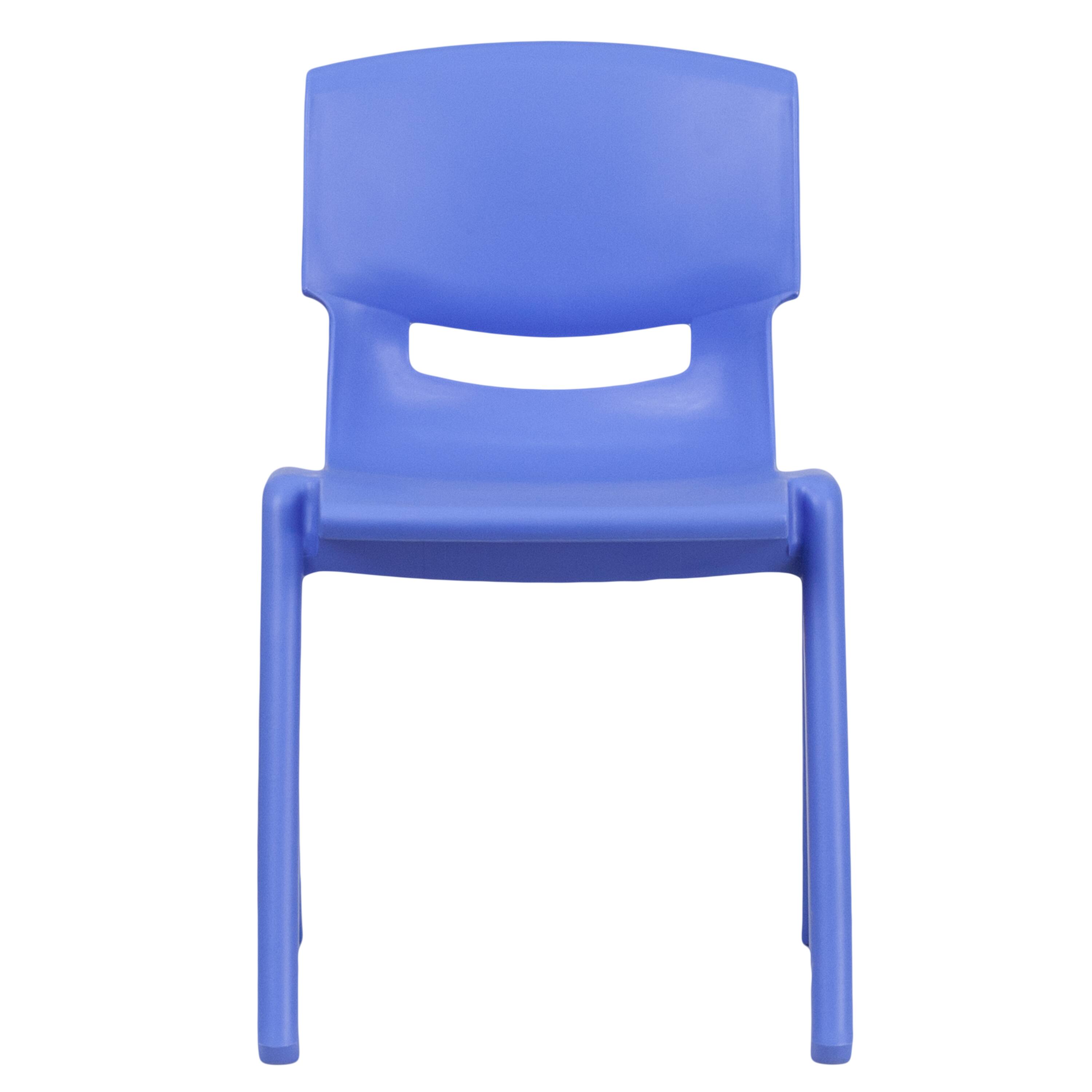 Alt View 8. Emma + Oliver - 2 Pack Plastic Stack School Chair with 13.25"H Seat, K-2 School Chair - Blue.