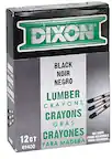 DIXON
BLACK NOIR NEGRO
LUMBER CRAYONS CRAYONS GRAS CRAYONES PARA MADERA
12 CT 49400
HEX SHAPE FORME HEXAGONALE FORMA HEXAGONAL