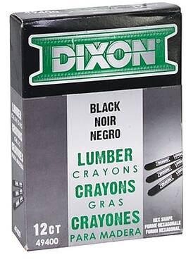 Dixon - Lumber Crayons, Carbon 12/Box - Black