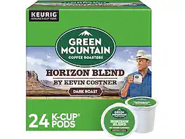 Green Mountain - Coffee Roasters Horizon Blend by Kevin Costner Coffee, Keurig K-Cup Pod, Dark Roast, 24/Carton