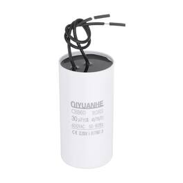 Unique Bargains - CBB60 Capacitor 30uF 450V Run Round Start Capacitor for AC Motor, Pump, HVAC Compressor - White