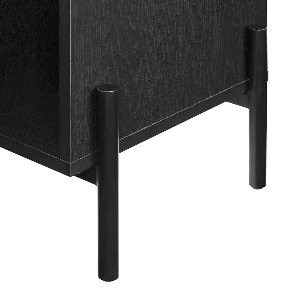 Alt View 4. Crosley Furniture - Greenwich Medium Record Player Stand With Vinyl Storage - Black.