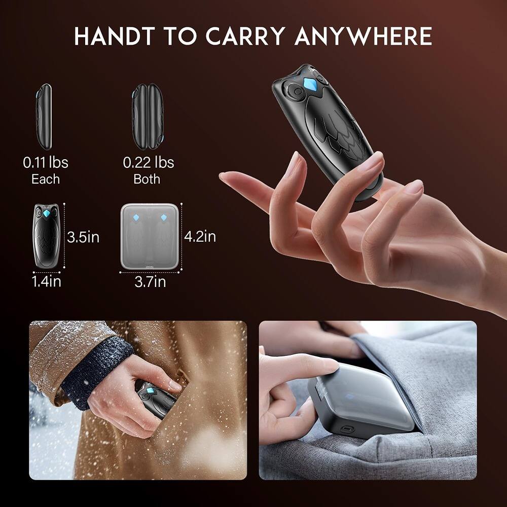 HANDT TO CARRY ANYWHERE

0.11 lbs Each  
0.22 lbs Both

3.5in  
4.2in  
1.4in  
3.7in