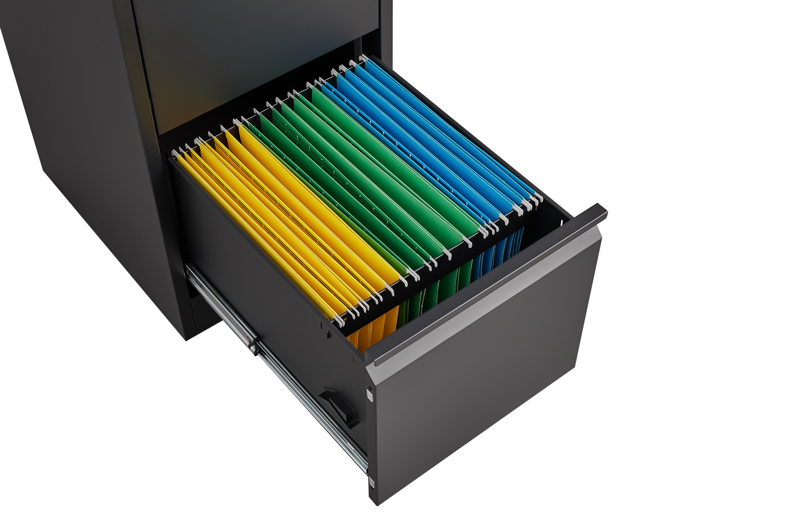 Alt View 6. Spaco - 4-Drawer Steel Narrow File Cabinet, Locking Legal Size - Black.