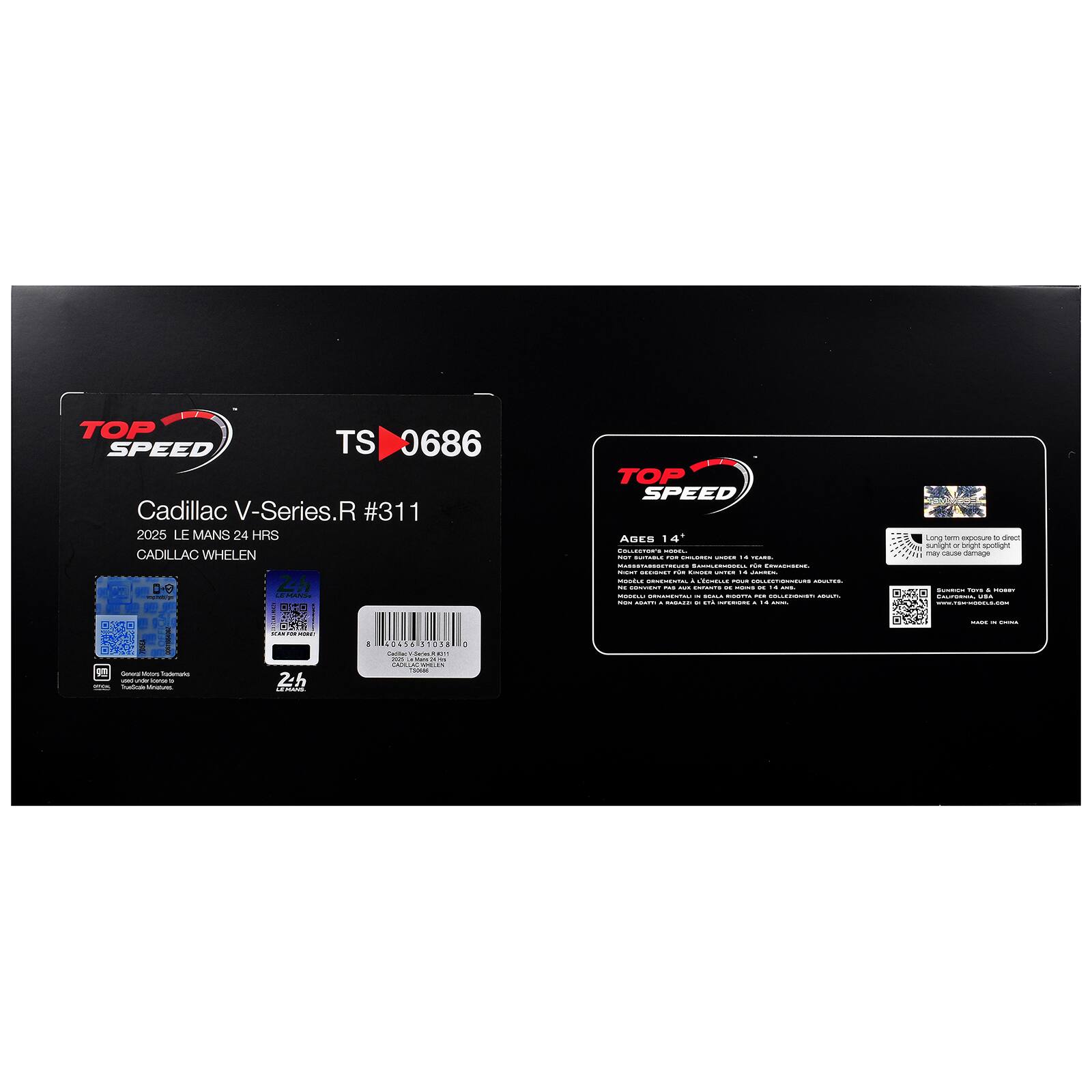 TOP SPEED TS 0686 Cadillac V-Series.R #311 2025 LE MANS 24 HRS CADILLAC WHELEN 0-0 2h

TOP SPEED AGES 14

COLLECTOR'S NOTE: THIS CARD IS DESIGNED FOR COLLECTORS 14 YEARS AND OLDER. THIS CARD IS NOT A TOY. PLEASE KEEP OUT OF REACH OF CHILDREN. THIS CARD IS NOT FOR USE AS A TOY OR AS A COMPONENT OF A TOY. THIS CARD IS NOT FOR USE AS A COMPONENT OF A TOY OR AS A COMPONENT OF A TOY. THIS CARD IS NOT FOR USE AS A TOY OR AS A COMPONENT OF A TOY. THIS CARD IS NOT FOR USE AS A TOY OR AS A COMPONENT OF A TOY. THIS CARD IS NOT FOR USE AS A TOY OR AS A COMPONENT OF A TOY. THIS CARD IS NOT FOR USE AS A TOY OR AS A COMPONENT OF A TOY. THIS CARD IS NOT FOR USE AS A TOY OR AS A COMPONENT OF A TOY. THIS CARD IS NOT FOR USE AS A TOY OR AS A COMPONENT OF A TOY. THIS CARD IS NOT FOR USE AS A TO