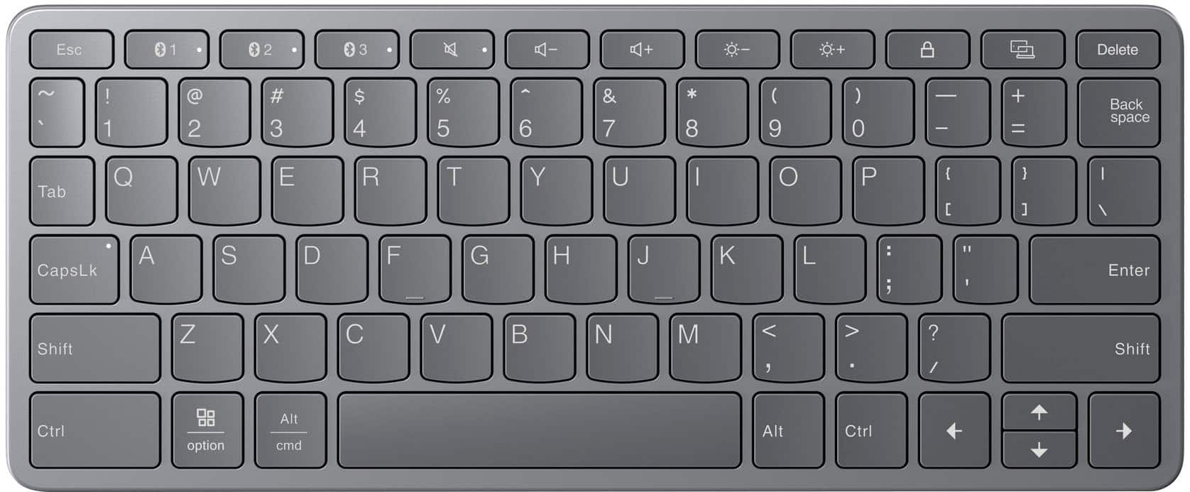 Lenovo - Multi-Device Wireless Keyboard - Luna Gray - Front_Zoom