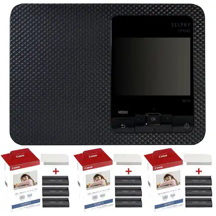 SELPHY CP1500
Wi-Fi
MENU OK
Canon
SELPHY CP1500
100 x 148 mm / 4 x 6 in
100 sheets per pack
SELPHY CP-1500