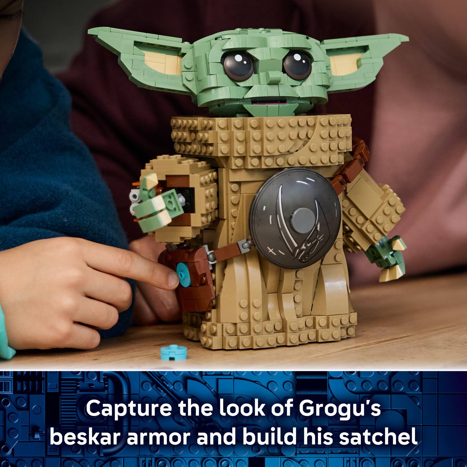 Capture the look of Grogu's beskar armor and build his satchel.