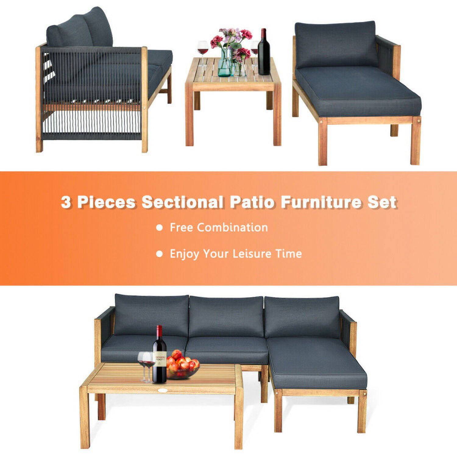 3 Pieces Sectional Patio Furniture Set  
- Free Combination  
- Enjoy Your Leisure Time