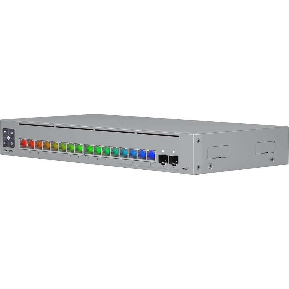 Alt View 5. Ubiquiti - Pro Max 16-Port 2.5G/1G Managed Network Switch USW-PRO-MAX-16 - Gray.