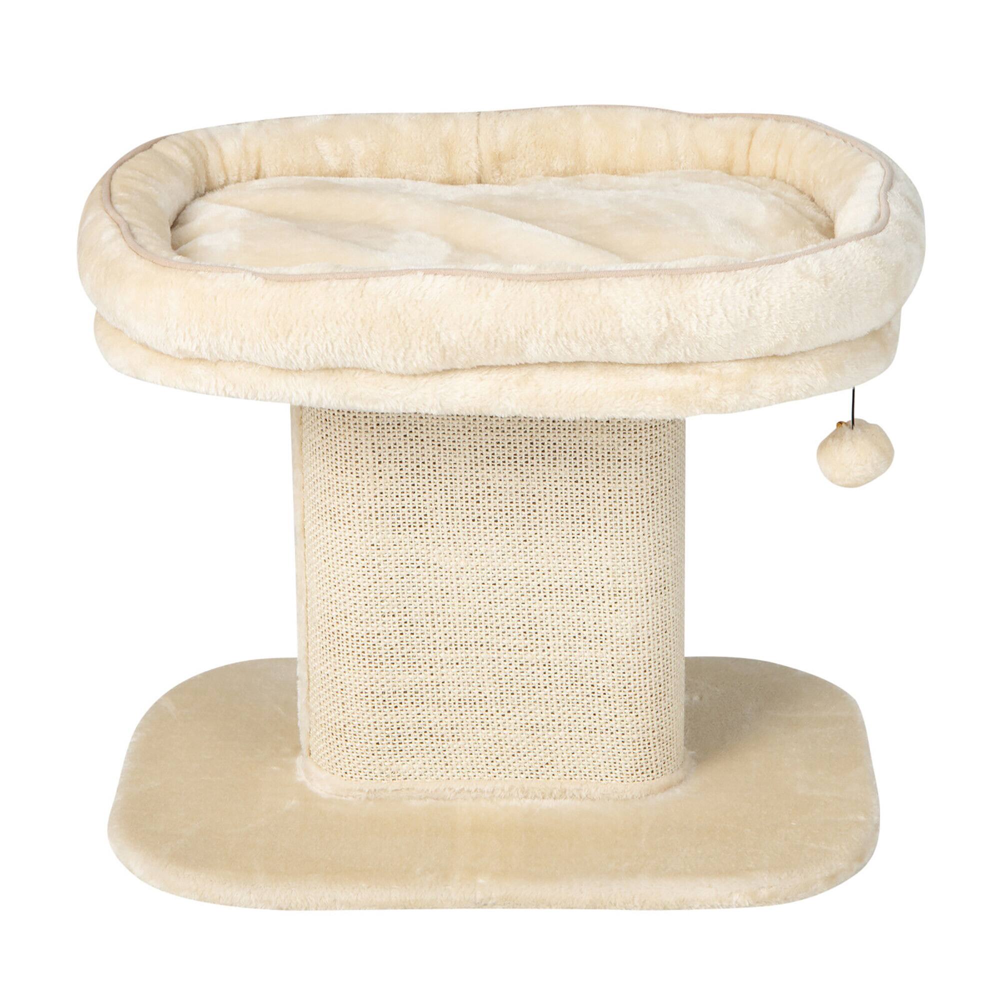 Alt View 9. Gymax - Gymax Modern Cat Tree Tower Cat Activity Tower w/ Large Plush Perch Beige - GYM10734.