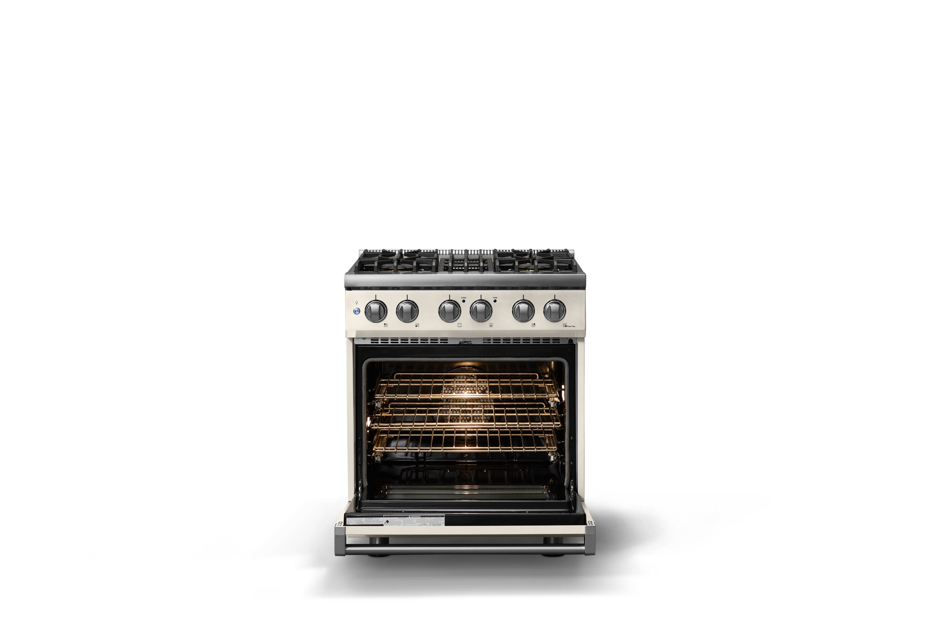 Alt View 2. Viking - 30 in. Wide 4 Burner Pro 5 Series 4.7 Cu. Ft. Freestanding Sealed Dual Fuel Convection Range - Pure White - Pure White.