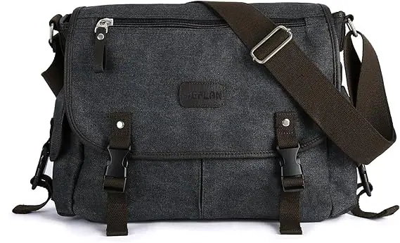 Front. Vulpecula Spade - Messenger Bag Men,Waterproof Crossbody Bag,Satchel Shoulder Bag - A-black.