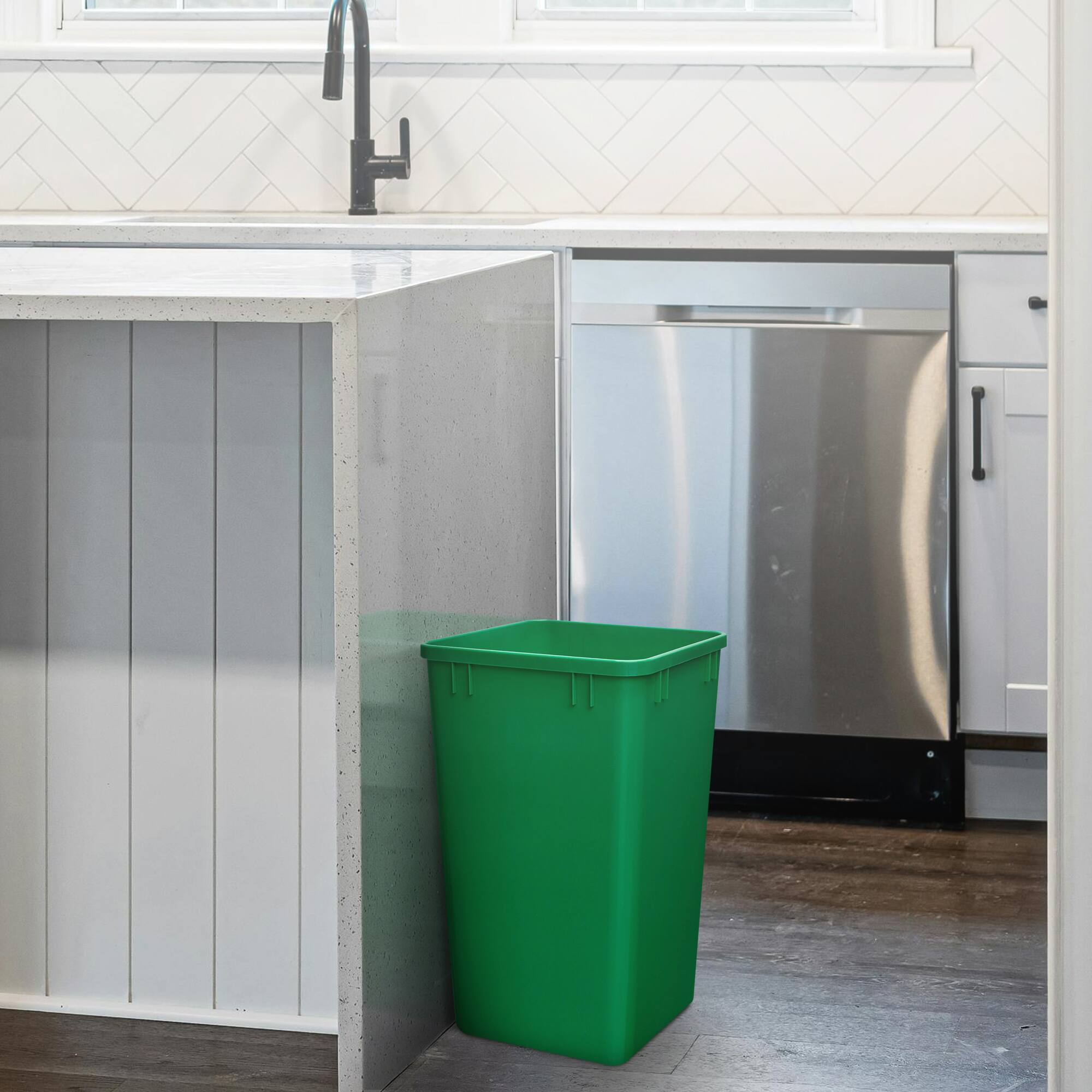 Alt View 8. Rev-A-Shelf - Rev-A-Shelf Polymer Replacement 27 qt. Trash Bin, Green, 2 Pack, RV-1024-19-2 - Green.