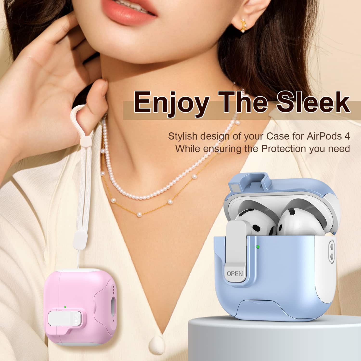 Dteck Secure Lock Case For Airpods 5th/4th Gen Shockproof Rugged