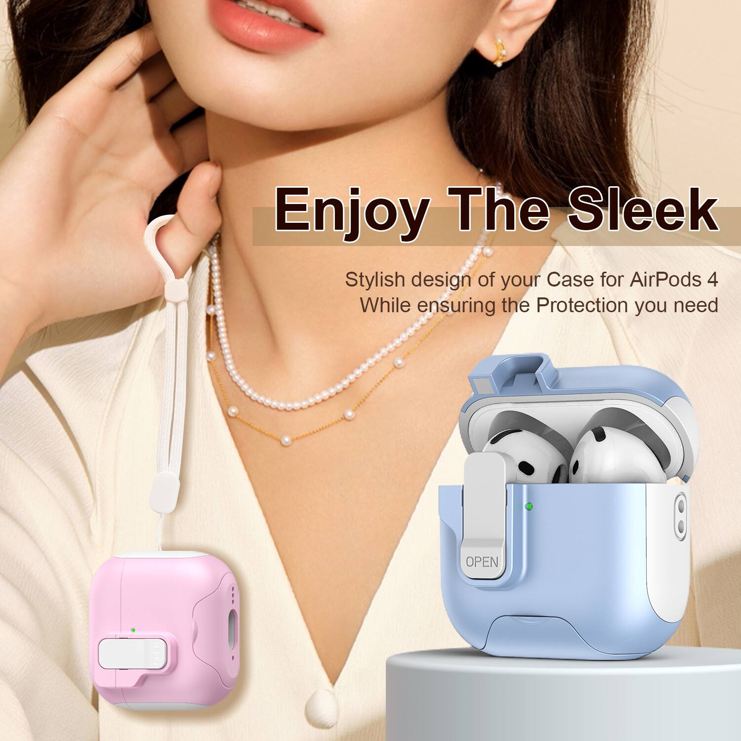Enjoy The Sleek Stylish design of your Case for AirPods 4 While ensuring the Protection you need