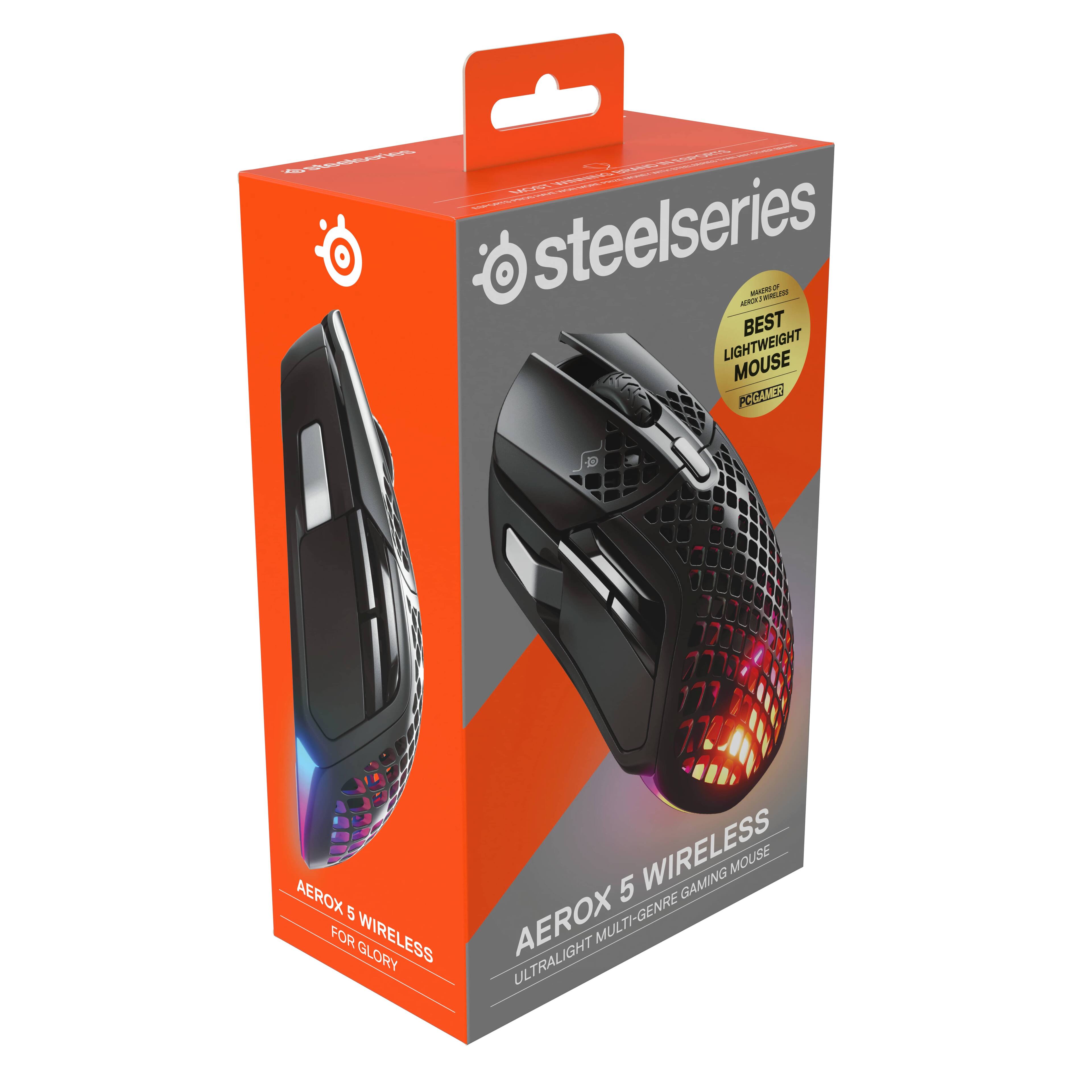 Steelseries - Aerox 5 - Wireless Gaming Mouse - PCGamer 1 Best Lightweight Mouse - Aerox 5 for Wireless Glory - 170 grams - Multi-Genre Ultra-Lightweight - Aerox 5 Wireless Gaming Mouse.