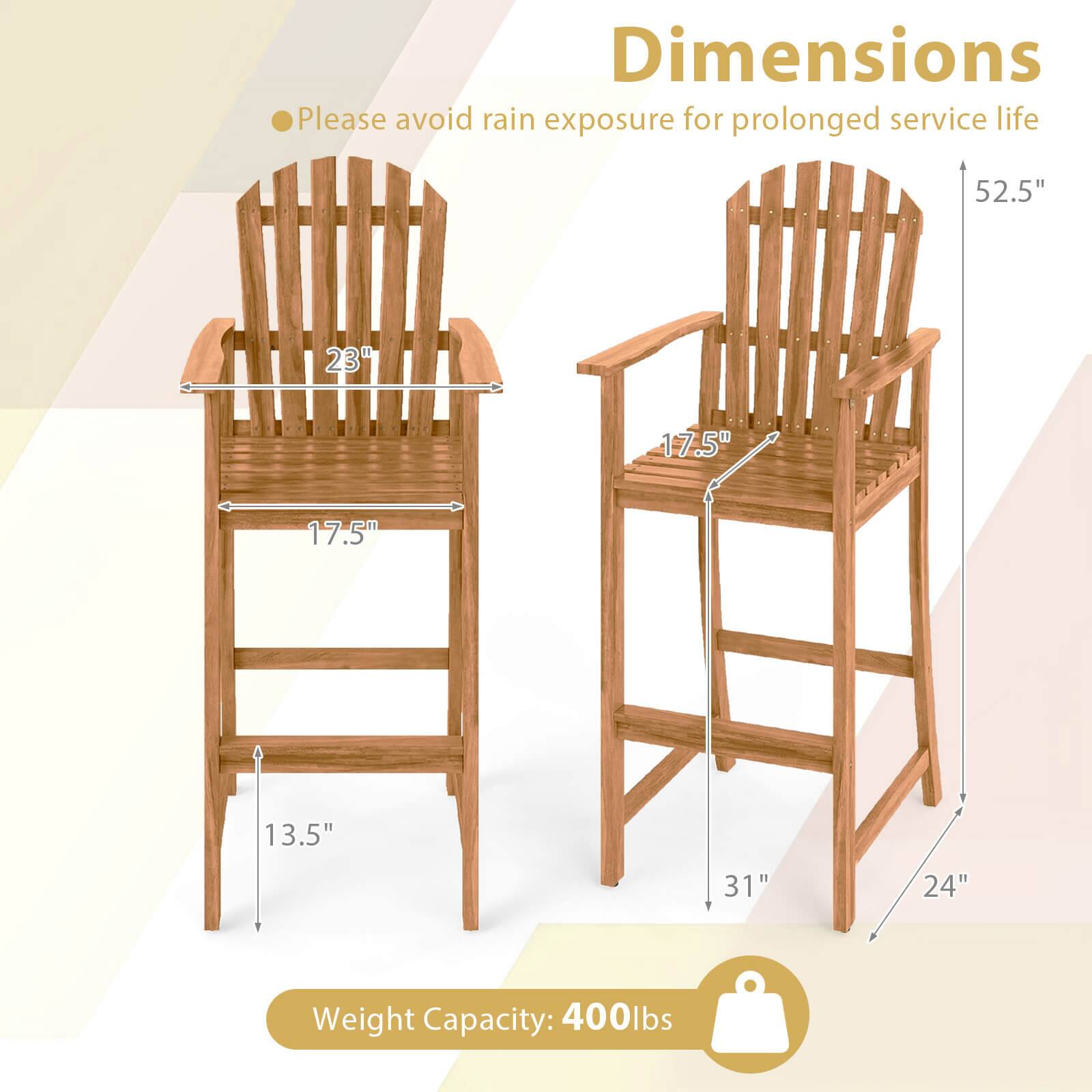 Dimensions  
Please avoid rain exposure for prolonged service life  

52.5"  
23"  
17.5"  
17.5"  
13.5"  
31"  
24"  

Weight Capacity: 400lbs
