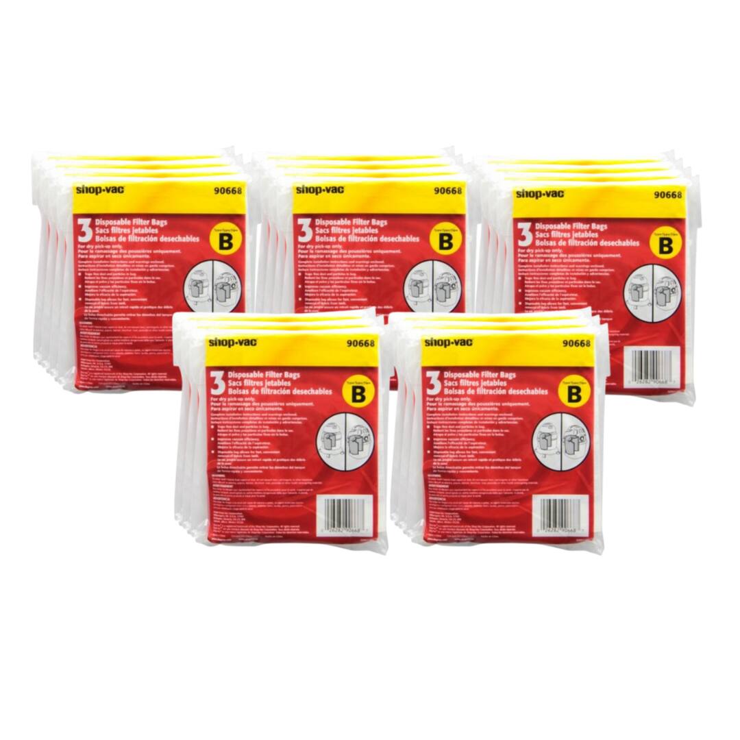 shop-vac 90668 Disposable Filter Bags 3 Sacs fitres de filtration jetables desechables