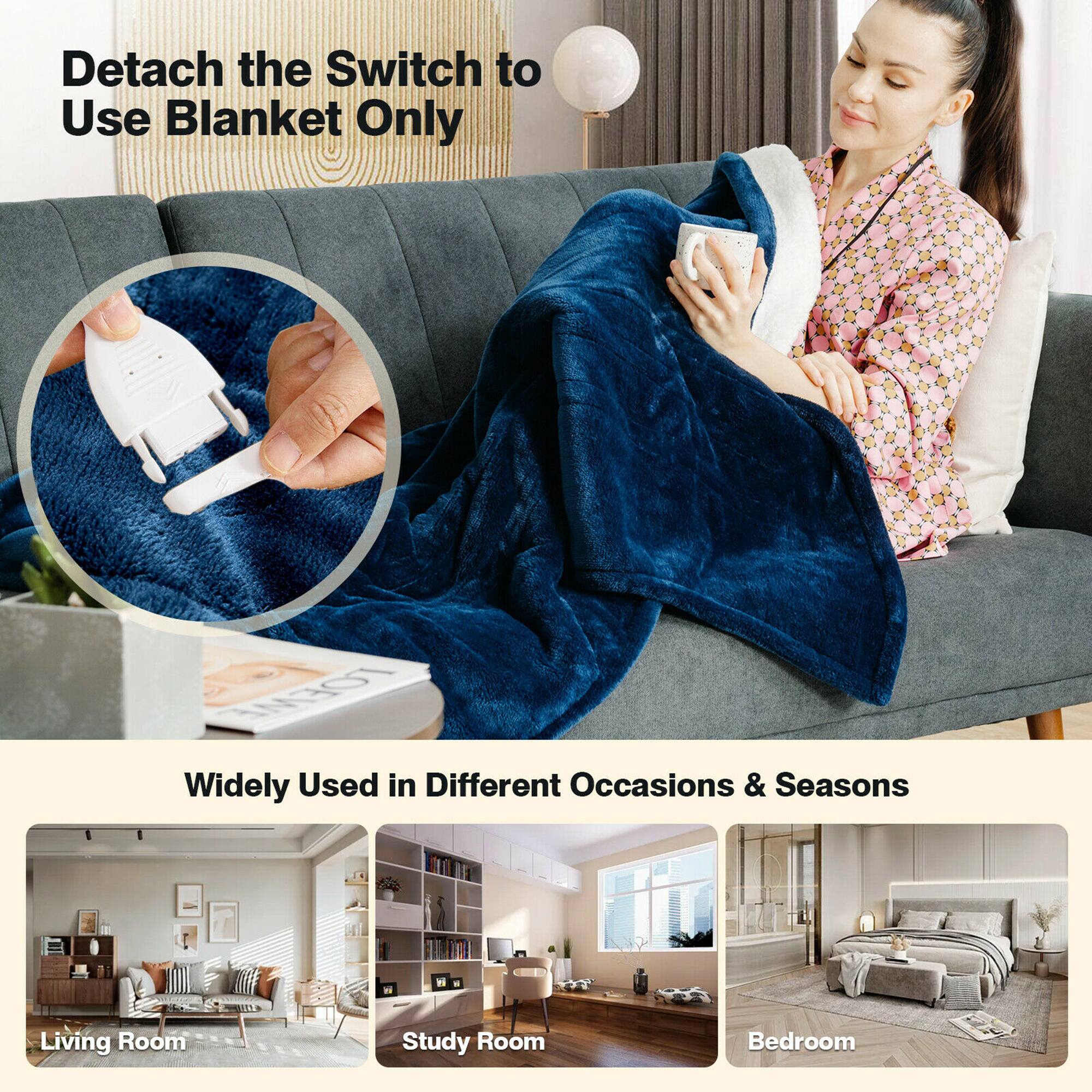 Detach the switch to use blanket only. Widely used in different occasions & seasons. 151 living room, study room, bedroom.