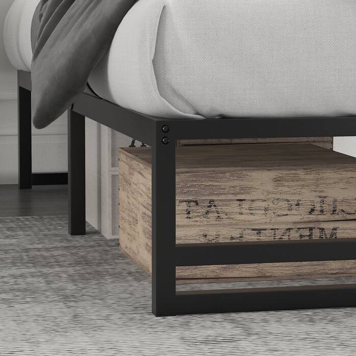 Back. Hivvago - Hivvago Full Size Metal Platform Bed Frame with Under-Bed Storage Space - Black.