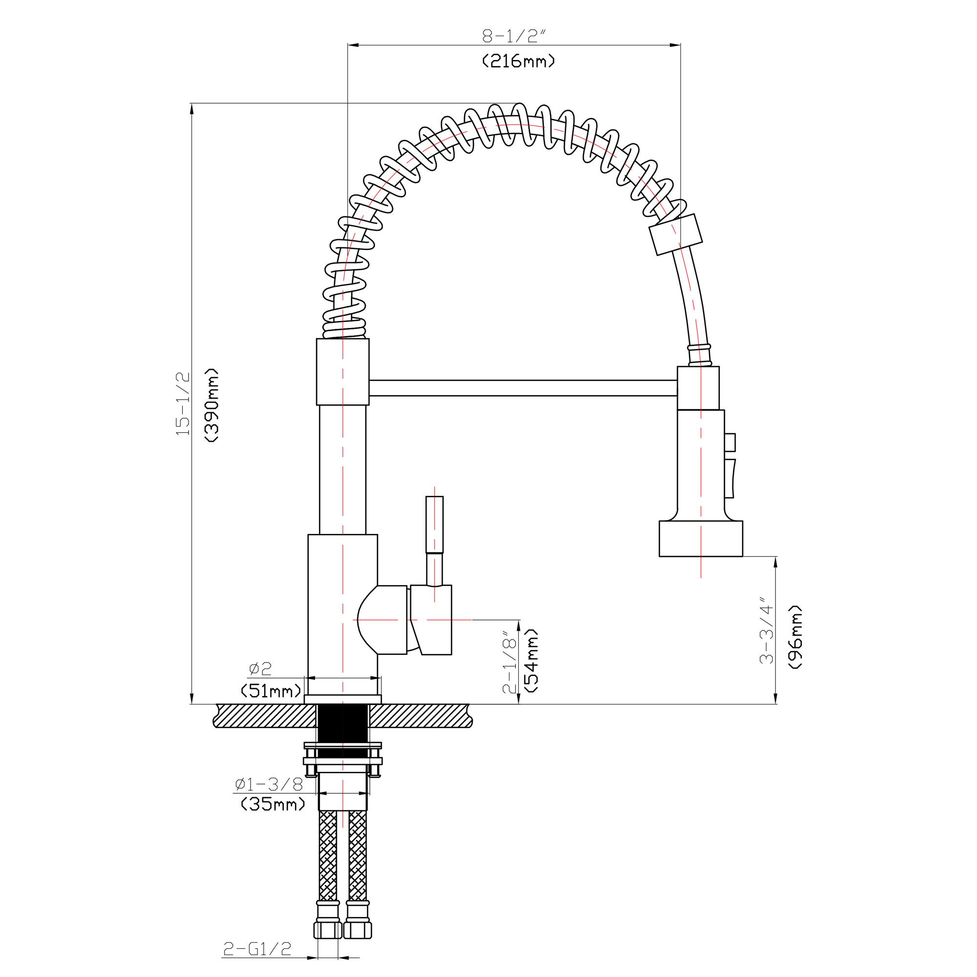8-1/2" (216mm)  
15-1/2" (390mm)  
2" (51mm)  
2-1/8" (54mm)  
3-3/4" (96mm)  
1-3/8" (35mm)  
2-G1/2"